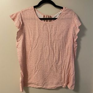 Abercrombie Pink and White Floral Blouse Size XL